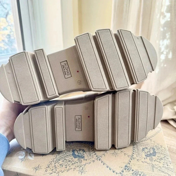 ALOHAS Trailblazer Leather Platform Loafers Pearl US 7 / EUR 38 - Picture 15 of 16